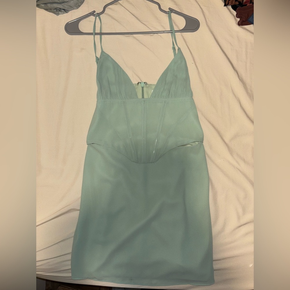 Tic toc foam green corset dress- M